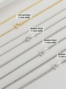 Italian Handmade 1.2mm Chopin Chain Necklace for Women Fashi