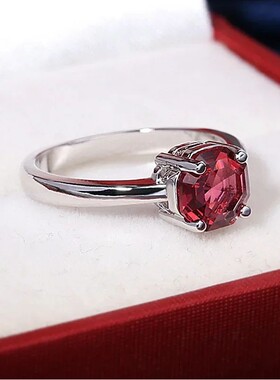 Red Ruby Oval Egg Shape Gemstone Wedding Rings For Women Bri