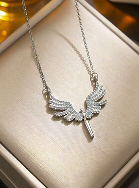 Fashion Micro-inlaid Jewelry Flying Angel Wings Necklace Cla