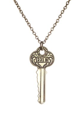 Shelock Holme 221b Apartment Key Necklace Vintage Double-sid