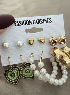 Bohemian Gold Color Heart Butterfly Drop Earrings Set Women