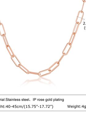 chic paperclip chain necklaces for women rose gold color sta