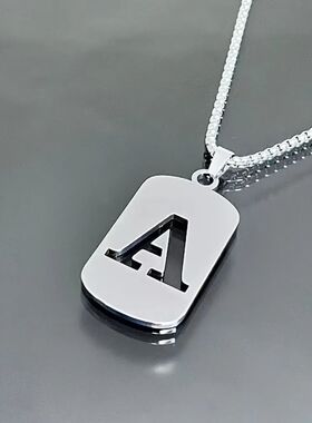 Stainless steel Men Women Pendant Necklace Hollow 26 Mother