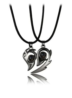 Good Simple Quality Couple Pendant Necklace Electrocardiogra