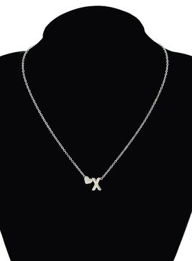 Fashion Tiny Dainty Heart Necklace Letter Name Jewel