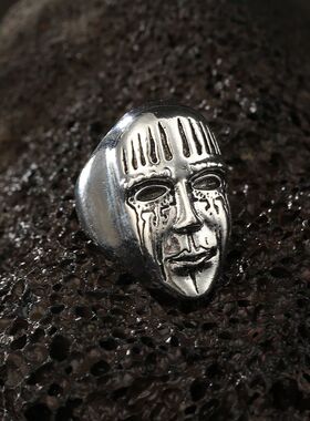 New Retro Human Face Demon Skull Mask Men's Holiday Ring Fas