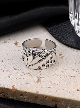 Punk Retro Metal Playing Card Ring Personality Hip Hop Rock