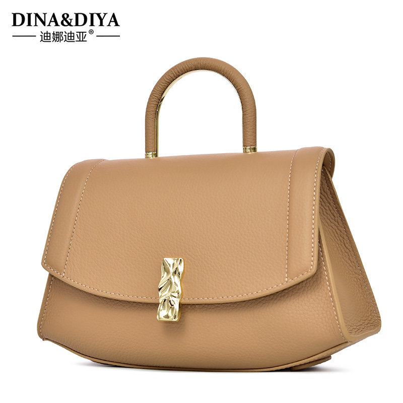 真皮女包2022新款潮夏大气感手提包 迪娜迪亚女士包袋