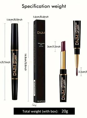 Double-ended Non-stick Cup Long Lasting Lipstick Lip Liner H