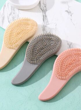 1pcs Marbled Soft Tooth Comb Anti-static Hair Brush Handle E