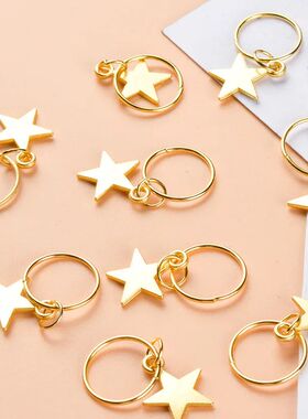 10Pcs Gold Star Twist Braid Hair Ornament for Women Charming