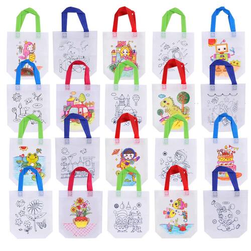 DIY Graffiti Bags with Coloring Marker Painting Non-Woven Gi - 图2
