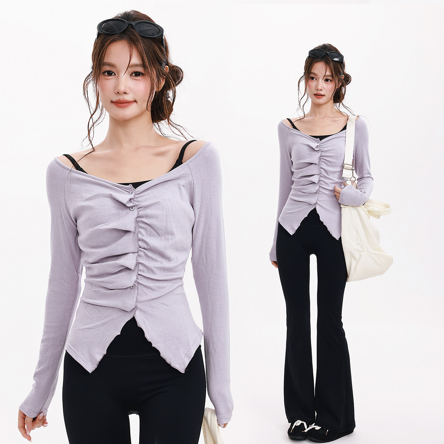 奔跑吧卡卡设计感运动上衣女长袖修身健身瑜伽服褶皱显瘦T恤秋季,淘宝优惠券,粉丝福利购,淘宝优惠卷