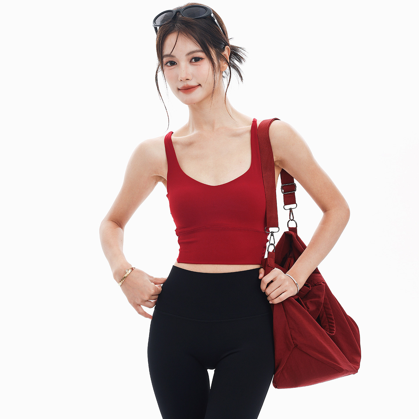 奔跑吧卡卡固定式胸垫细肩带防下垂瑜伽美背背心健身运动内衣文胸,淘宝优惠券,粉丝福利购,淘宝优惠卷