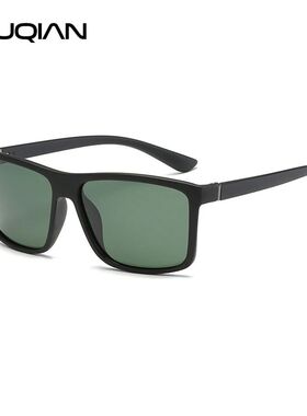 Classic Black Square Polarized Sunglasses Men Fashion Mirror