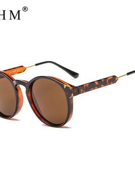 Retro Round Sunglasses Women Men Design Transparent Female S