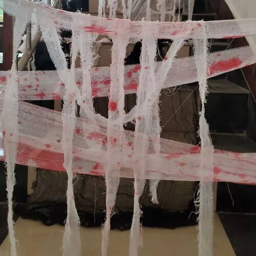 Halloween Cloth Scary Blood Gauze Cloth Drape Doorways Windo - 图0