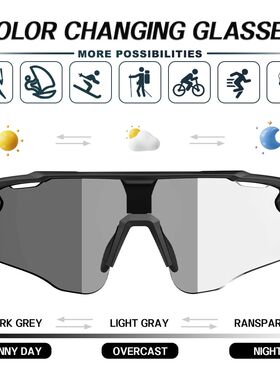 Photochromic Sports Sunglasses for Men Women Cycling Goggles