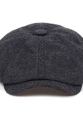 Octagonal Hat Men's Cap Men's Retro Casual Beret Men's And W