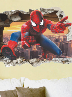 3D Spiderman Wall Stickers For Kids Room Decoration Home