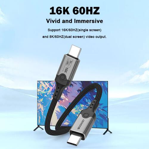 16K USB 5 Thunderbolt Cable 4K@544Hz 80Gbps Type C TO USB-C Cable PD240W Type-c Charge Cable for Mac - 图3