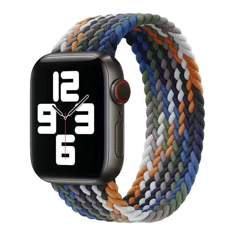 适用华强北Apple Watch苹果手表带s9ultra87代弹力编织尼龙S8通用