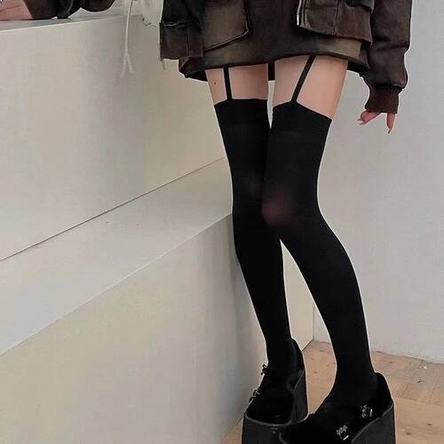 New Stretchy Suspender Thigh High Tights Breathable Stocking - 图0