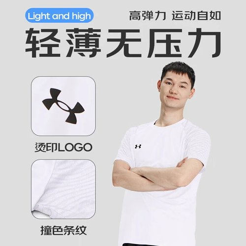 UA/安德玛新款男女同款圆领经典柔软运动休闲短袖T恤24500509-100 - 图0