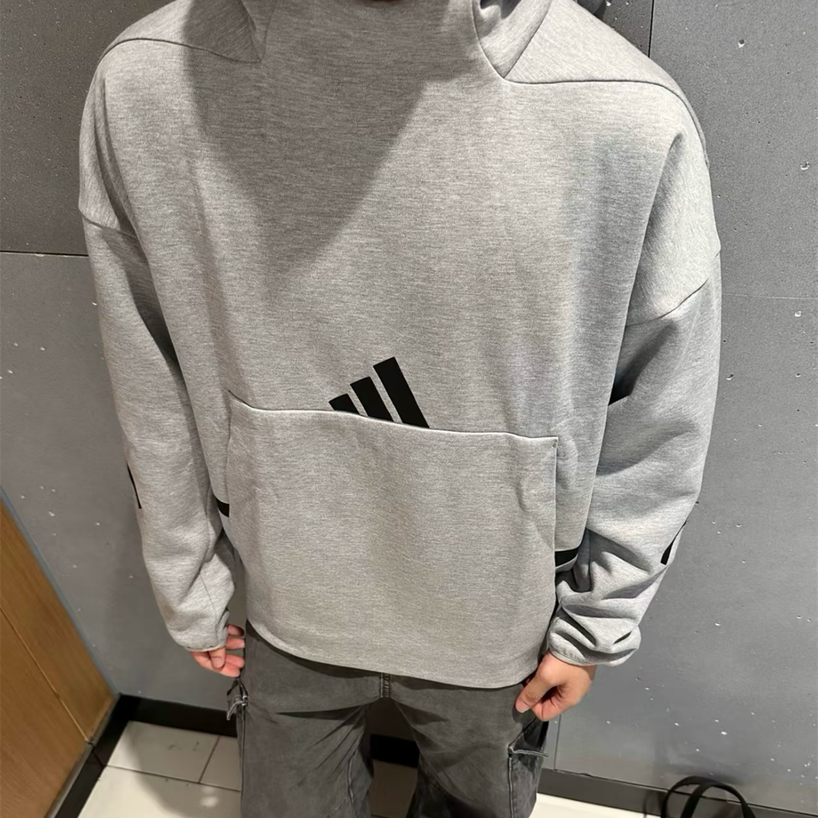 ADIDAS阿迪达男女ZNE针织高领长袖卫衣连帽宽松套头衫 JE3071,淘宝优惠券,粉丝福利购,淘宝优惠卷