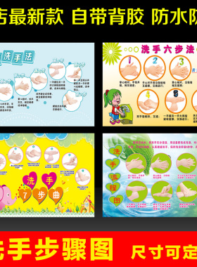 医院洗手间PVC七步洗手法