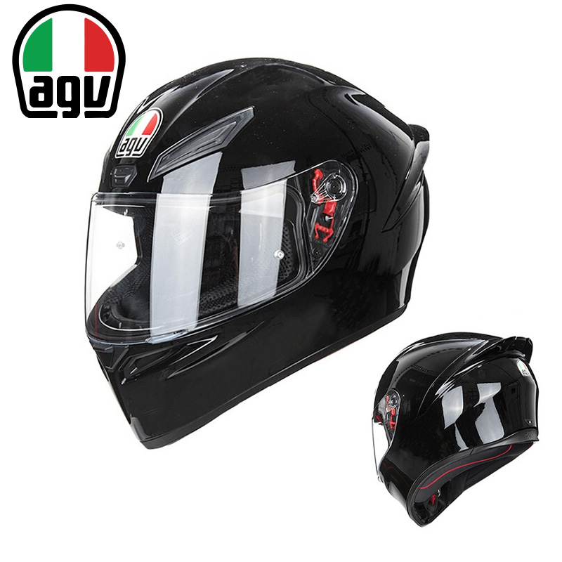 AGV K1S摩托车头盔男女机车赛车全盔跑盔黑8冠亚黑鲨鱼小乌龟四季 - 图0