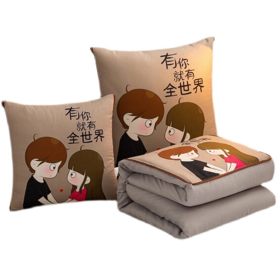 Pillow quilt dual-purpose folding car air conditioning quilt