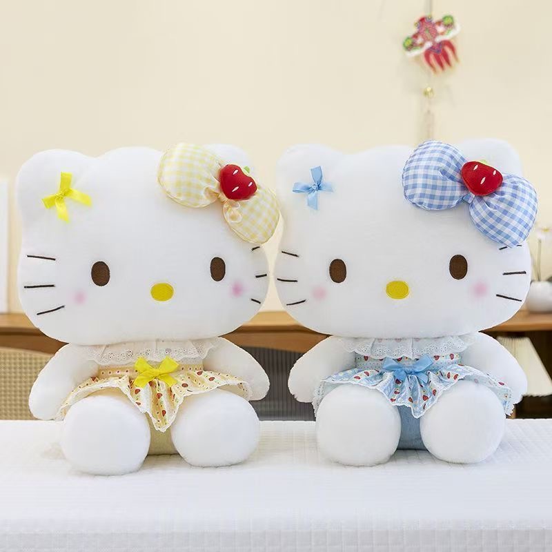 可爱hellokitty凯蒂猫咪玩偶毛绒玩具彩色草莓KT公仔儿童生日礼物 - 图2