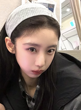 韩版灰色弹力发箍发带女秋冬季跑步运动健身吸汗针织百搭针织头带
