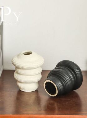复古简约甜甜圈陶瓷花瓶插花高级感可水培客厅家居宋代美学摆件