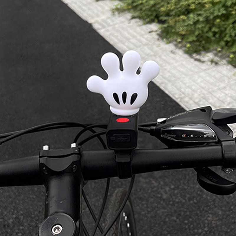 搞怪仿米奇手自行车前灯儿童骑行充电强灯光照明防水夜骑山地车灯,淘宝优惠券,粉丝福利购,淘宝优惠卷