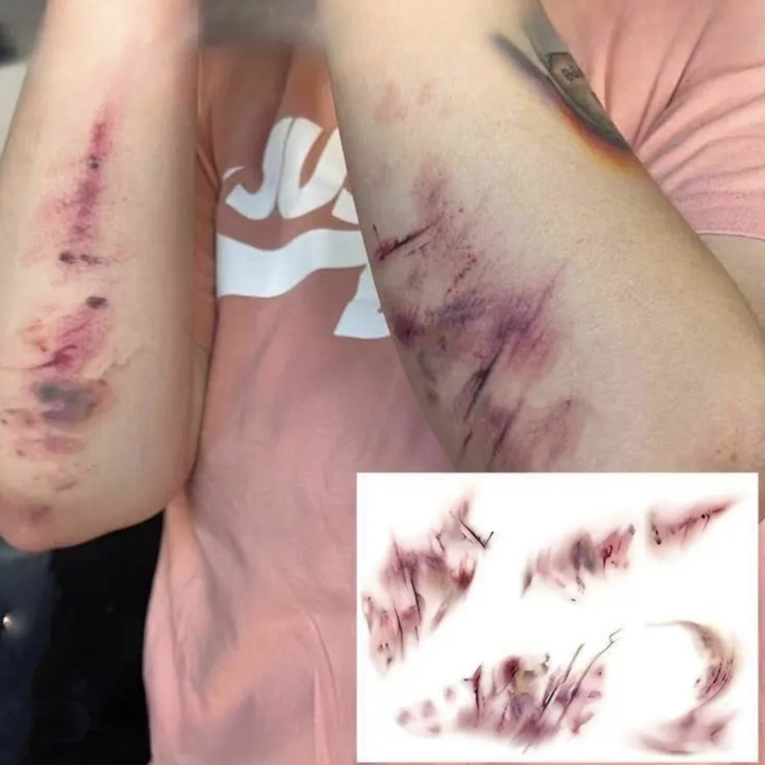 万圣节脸贴恶搞脸部假伤仿真疤贴万圣节派对恐怖受伤妆容纹身贴纸 - 图2