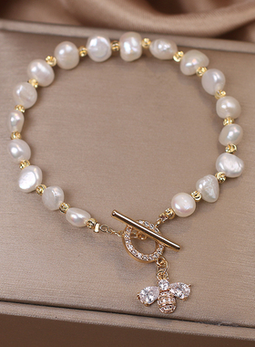 小众锆石吊坠学生淡水珍珠手链