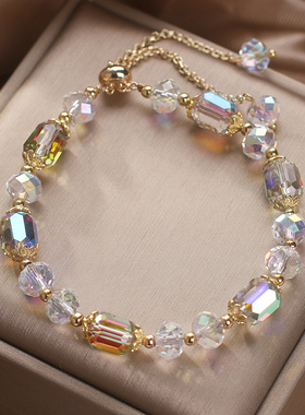 仙女风炫彩水晶手链女高级感
