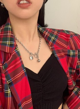 小众设计感链条ins金属钛钢吊坠