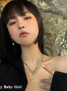 ins钛钢锁骨链嘻哈小众设计感
