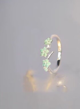 无尽夏花朵情侣对戒森系清新