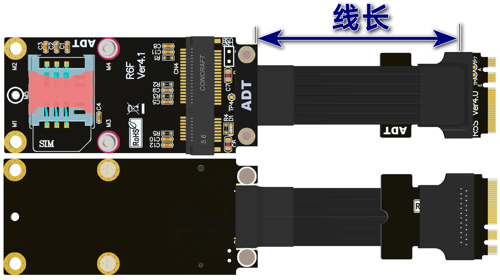 M.2 WiFi A.E key无线网卡转接mini-pcie延长线  pcie4.0 3.0 ADT - 图3