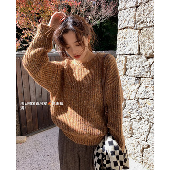 ລາຍ​ການ​ທີ່​ມີ​ຄວາມ​ຮູ້​ສຶກ​ຂອງ​ບັນ​ຍາ​ກາດ​ໃນ​ຕົ້ນ​ລະ​ດູ​ໃບ​ໄມ້​ປົ່ງ ~ fluffy ເກົາ​ຫຼີ sweater ຄໍ​ສູງ​ສະ​ບັບ​ສັ້ນ / round neck loose casual version