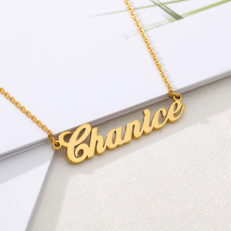 custom name necklace personalized DIY women chain fashion - 图2