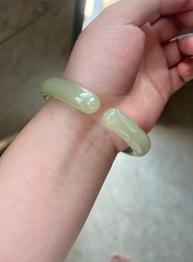 天然岫玉猫爪手镯手工雕花