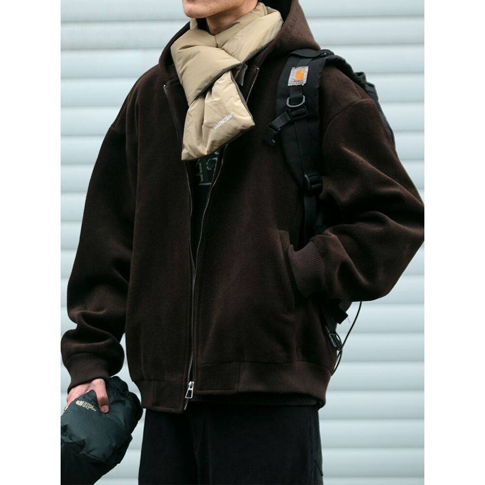 秋冬定制呢料棉衣新款加厚保暖毛呢外套男潮牌宽松情侣连帽呢大衣,淘宝优惠券,粉丝福利购,淘宝优惠卷