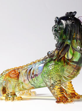 地藏坐骑古法琉璃装饰品谛听