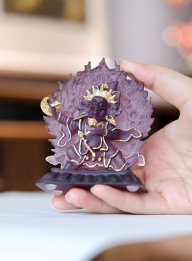 琉璃大黑天财神像佛像摆件