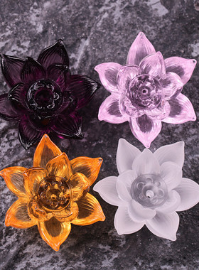 琉璃莲花香插香炉荷花线家白粉紫